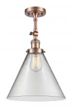Innovations Lighting 201F-AC-G42-L - Cone - 1 Light - 12 inch - Antique Copper - Semi-Flush Mount