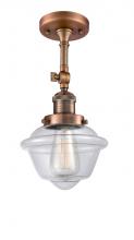 Innovations Lighting 201F-AC-G532 - Oxford - 1 Light - 7 inch - Antique Copper - Semi-Flush Mount