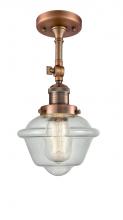 Innovations Lighting 201F-AC-G534 - Oxford - 1 Light - 7 inch - Antique Copper - Semi-Flush Mount