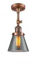 Innovations Lighting 201F-AC-G63 - Cone - 1 Light - 6 inch - Antique Copper - Semi-Flush Mount