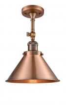 Innovations Lighting 201F-AC-M10-AC - Briarcliff - 1 Light - 10 inch - Antique Copper - Semi-Flush Mount