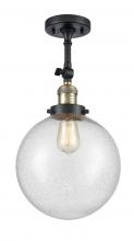 Innovations Lighting 201F-BAB-G204-10 - Beacon - 1 Light - 10 inch - Black Antique Brass - Adjustable Semi-Flush Mount