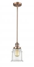 Innovations Lighting 201S-AC-G182 - Canton - 1 Light - 7 inch - Antique Copper - Stem Hung - Mini Pendant