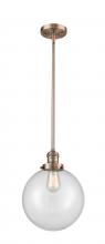 Innovations Lighting 201S-AC-G202-10 - Beacon - 1 Light - 10 inch - Antique Copper - Stem Hung - Mini Pendant