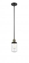 Innovations Lighting 201S-BAB-G312 - Dover - 1 Light - 5 inch - Black Antique Brass - Stem Hung - Mini Pendant