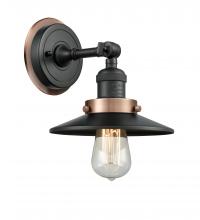 Innovations Lighting 203BK-BPAC-HRAC-M6-BK - Railroad - 1 Light - 8 inch - Matte Black - Sconce