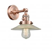 Innovations Lighting 203SW-AC-G2 - Halophane - 1 Light - 9 inch - Antique Copper - Sconce