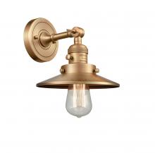 Innovations Lighting 203SW-BB-M4 - Railroad - 1 Light - 8 inch - Brushed Brass - Adjustable Sconce