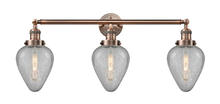 Innovations Lighting 205-AC-G165 - Geneseo - 3 Light - 32 inch - Antique Copper - Bath Vanity Light