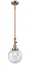 Innovations Lighting 206-AC-G204-8 - Beacon - 1 Light - 8 inch - Antique Copper - Stem Hung - Mini Pendant