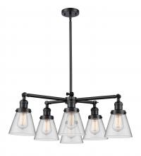 Innovations Lighting 207-6CR-BK-G62 - Small Cone 6 Light Chandelier