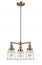 Innovations Lighting 207-AC-G182 - Canton - 3 Light - 18 inch - Antique Copper - Stem Hung - Chandelier