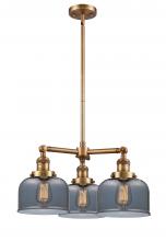 Innovations Lighting 207-BB-G73 - Bell - 3 Light - 22 inch - Brushed Brass - Stem Hung - Chandelier