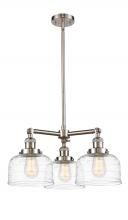 Innovations Lighting 207-SN-G713 - Bell - 3 Light - 22 inch - Brushed Satin Nickel - Stem Hung - Chandelier
