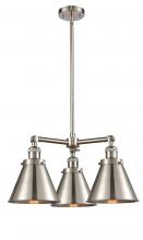 Innovations Lighting 207-SN-M13-SN - Appalachian - 3 Light - 21 inch - Brushed Satin Nickel - Stem Hung - Chandelier