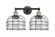 Innovations Lighting 208-BAB-G72-CE - Bell Cage - 2 Light - 19 inch - Black Antique Brass - Bath Vanity Light
