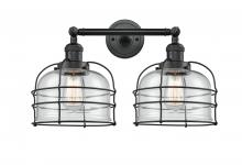 Innovations Lighting 208-BK-G72-CE - Bell Cage - 2 Light - 19 inch - Matte Black - Bath Vanity Light
