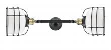 Innovations Lighting 208L-BAB-G71-CE - Bell Cage - 2 Light - 9 inch - Black Antique Brass - Adjustable Bath Vanity Light