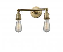 Innovations Lighting 208-BB - Bare Bulb - 2 Light - 11 inch - Brushed Brass - Adjustable Bath Vanity Light