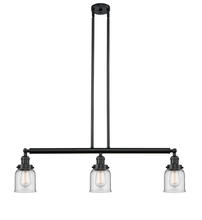 Innovations Lighting 213-BK-G52-LED - Bell - 3 Light - 38 inch - Matte Black - Stem Hung - Adjustable Island Light