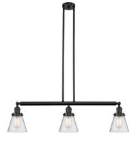 Innovations Lighting 213-BK-G64 - Cone - 3 Light - 39 inch - Matte Black - Stem Hung - Adjustable Island Light