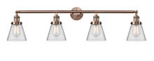 Innovations Lighting 215-AC-G62 - Cone - 4 Light - 42 inch - Antique Copper - Bath Vanity Light