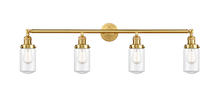 Innovations Lighting 215-SG-G312 - Dover - 4 Light - 43 inch - Satin Gold - Bath Vanity Light