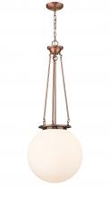 Innovations Lighting 221-1P-AC-G201-16 - Beacon - 1 Light - 16 inch - Antique Copper - Chain Hung - Pendant