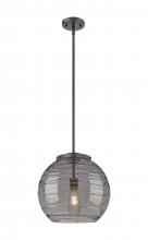 Innovations Lighting 221-1S-OB-G1213-14SM - Athens Deco Swirl - 1 Light - 14 inch - Oil Rubbed Bronze - Stem Hung - Pendant