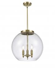 Innovations Lighting 221-3S-AB-G124-16-LED - Athens - 3 Light - 16 inch - Antique Brass - Stem hung - Pendant