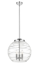 Innovations Lighting 221-3S-PC-G1213-16CL - Athens Deco Swirl - 3 Light - 16 inch - Polished Chrome - Stem hung - Pendant