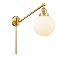 Innovations Lighting 237-SG-G201-8 - Beacon - 1 Light - 8 inch - Satin Gold -Adjustable Swing Arm