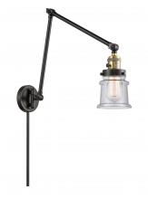Innovations Lighting 238-BAB-G184S - Canton - 1 Light - 8 inch - Black Antique Brass - Swing Arm