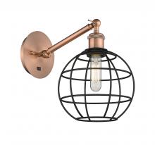 Innovations Lighting 317-1W-AC-CE-8-BK - Lake Placid - 1 Light - 8 inch - Antique Copper - Adjustable Sconce