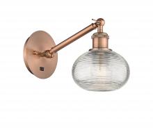 Innovations Lighting 317-1W-AC-G555-6CL - Ithaca - 1 Light - 6 inch - Antique Copper - Sconce
