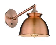 Innovations Lighting 317-1W-AC-M14-AC - Adirondack - 1 Light - 8 inch - Antique Copper - Adjustable Sconce