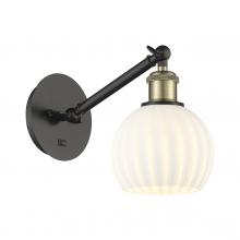 Innovations Lighting 317-1W-BAB-G1217-6WV - White Venetian - 1 Light - 6 inch - Black Antique Brass - Sconce