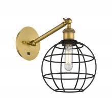 Innovations Lighting 317-1W-BB-CE-8-BK - Lake Placid - 1 Light - 8 inch - Brushed Brass - Adjustable Sconce
