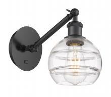 Innovations Lighting 317-1W-BK-G556-6CL - Rochester - 1 Light - 6 inch - Matte Black - Adjustable Sconce
