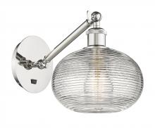 Innovations Lighting 317-1W-PN-G555-8CL - Ithaca - 1 Light - 8 inch - Polished Nickel - Sconce