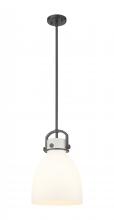 Innovations Lighting 410-1SM-BK-G412-10WH - Newton Bell - 1 Light - 10 inch - Matte Black - Mini Pendant