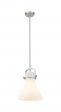 Innovations Lighting 410-1SM-SN-G411-10WH - Newton Cone - 1 Light - 10 inch - Satin Nickel - Mini Pendant