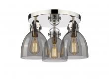 Innovations Lighting 410-3F-PN-G412-7SM - Newton Bell - 3 Light - 18 inch - Polished Nickel - Semi-Flush Mount