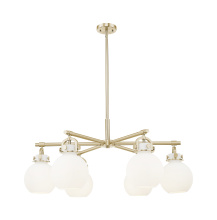 Innovations Lighting 410-6CR-CB-G410-7WH - Newton Sphere - 6 Light - 26 inch - Champagne Bronze - Chandelier
