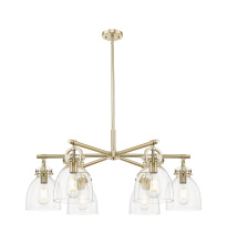 Innovations Lighting 410-6CR-CB-G412-7SDY - Newton Bell - 6 Light - 26 inch - Champagne Bronze - Chandelier