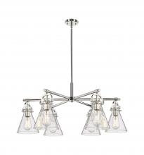 Innovations Lighting 410-6CR-PN-G411-7SDY - Newton Cone - 6 Light - 26 inch - Polished Nickel - Chandelier