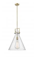 Innovations Lighting 411-1SL-BB-G411-16SDY - Newton Cone - 1 Light - 16 inch - Brushed Brass - Stem hung - Pendant