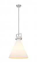 Innovations Lighting 411-1SL-SN-G411-16WH - Newton Cone - 1 Light - 16 inch - Brushed Satin Nickel - Stem hung - Pendant