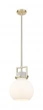 Innovations Lighting 411-1SM-CB-G410-10WH - Newton Sphere - 1 Light - 10 inch - Champagne Bronze - Mini Pendant