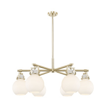 Innovations Lighting 411-6CR-CB-G410-7WH - Newton Sphere - 6 Light - 26 inch - Champagne Bronze - Chandelier